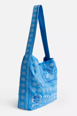 WIDE STRAP LINEN TOTE BAG