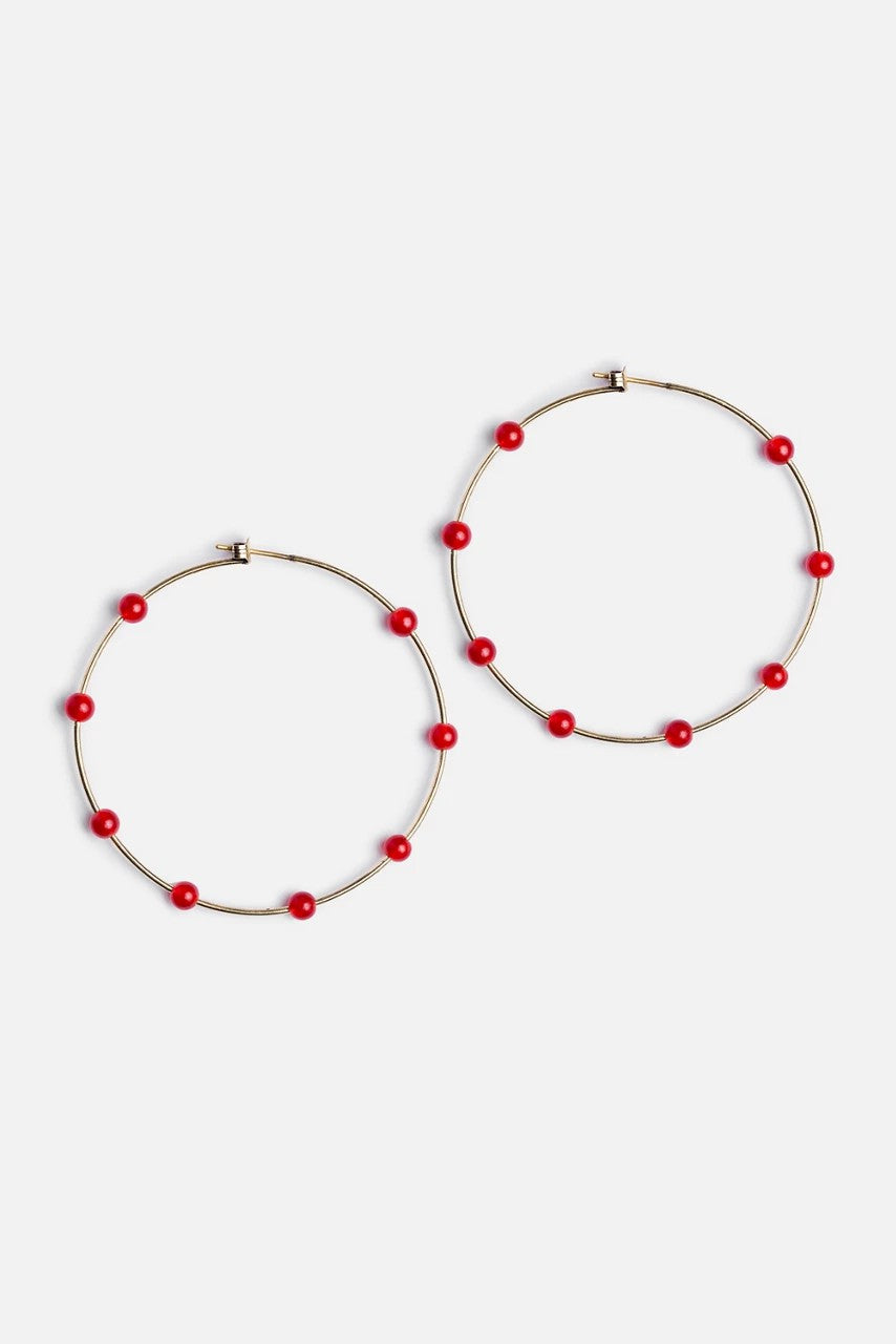 SEMI PRECIOUS HOOP EARRINGS
