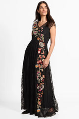 MERTINA EMBROIDERED MESH DRESS