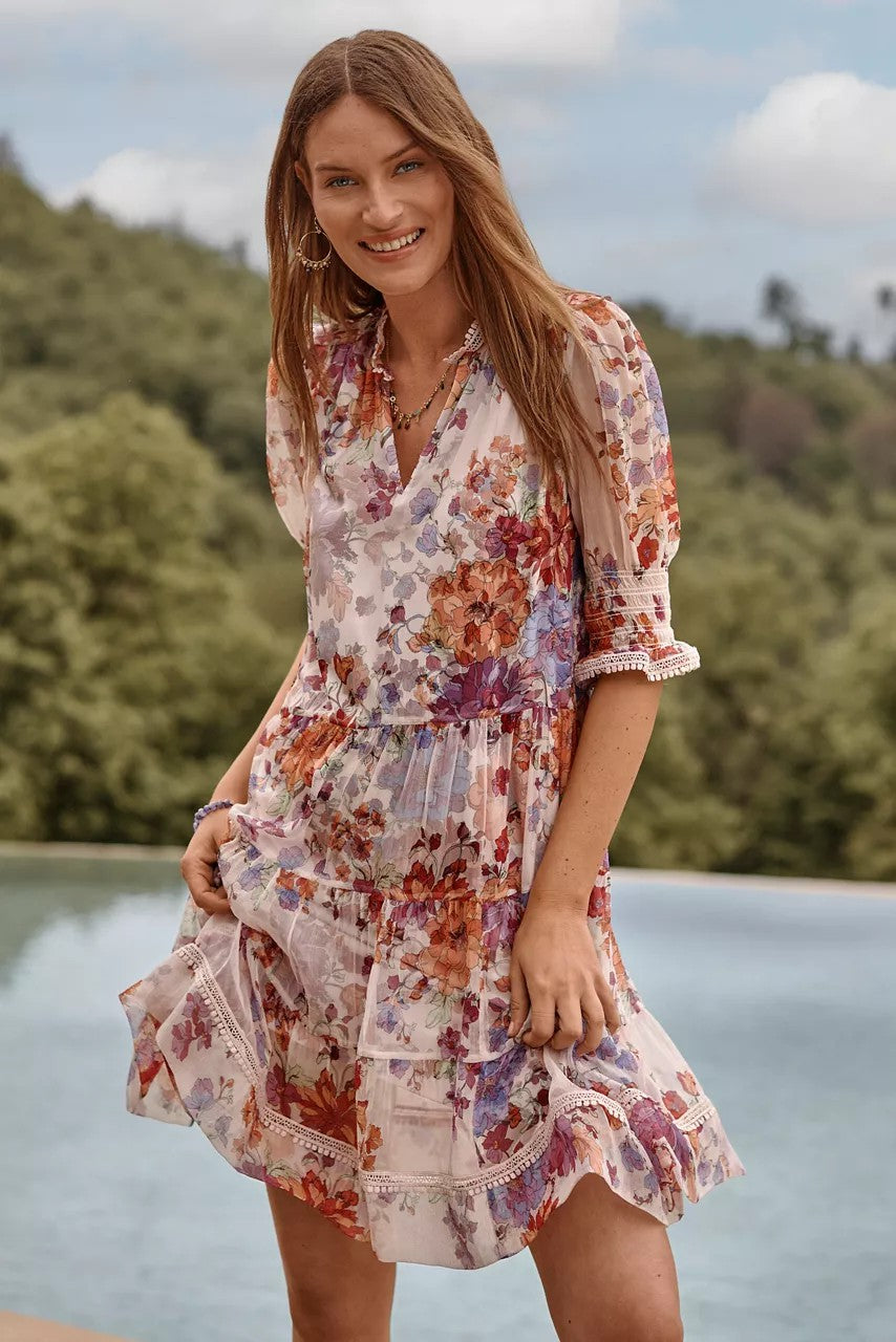ABBEY TIERED MINI DRESS