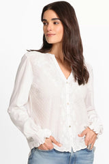 MIXED MEDIA HI LO SHIRT
