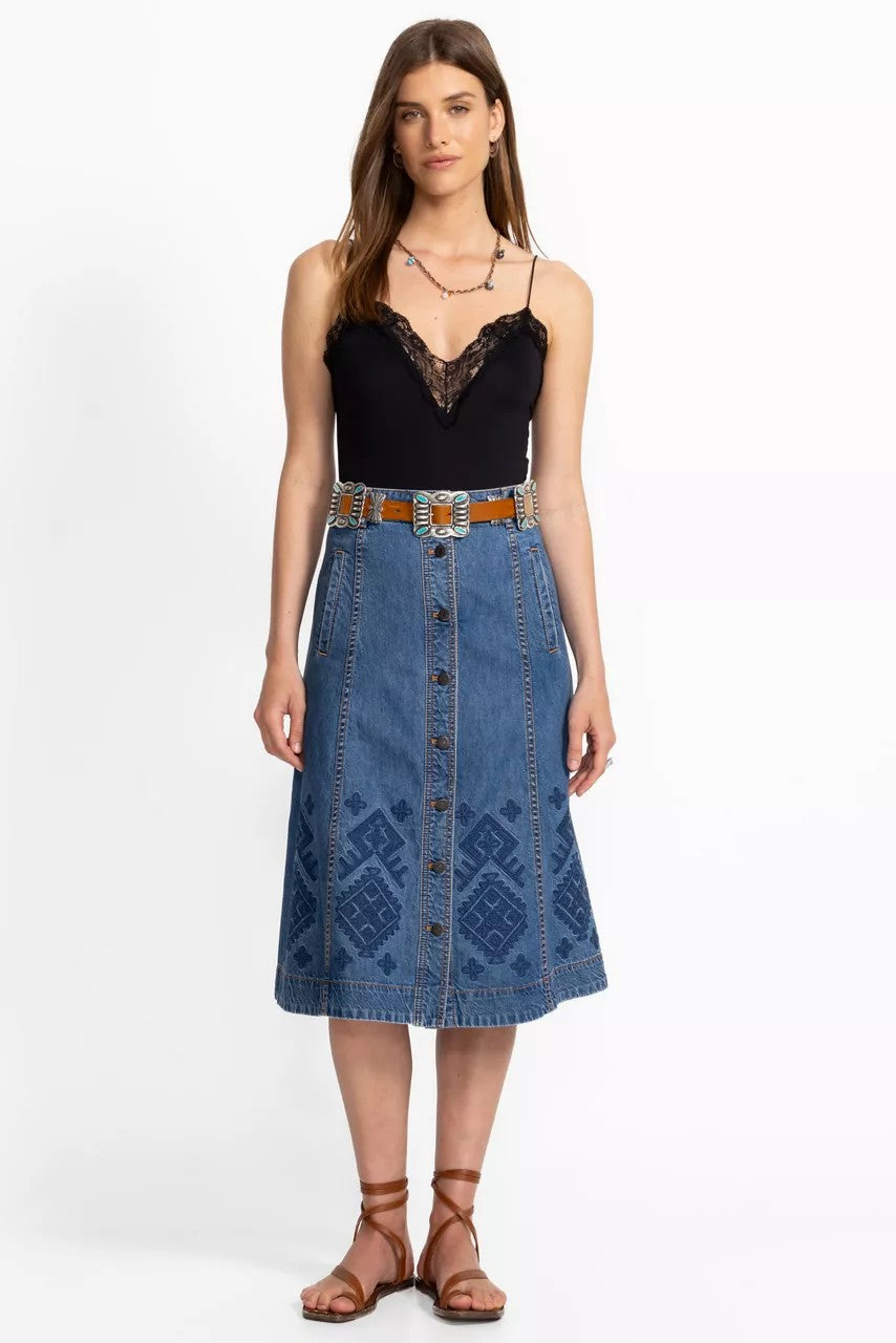 THE PANEL DENIM SKIRT