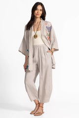 LINEN BARREL PANT