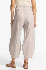 LINEN BARREL PANT