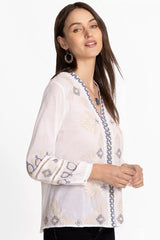 BUTTON FRONT LISBON BLOUSE