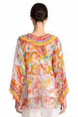 GAL RUFFLE TIE BLOUSE