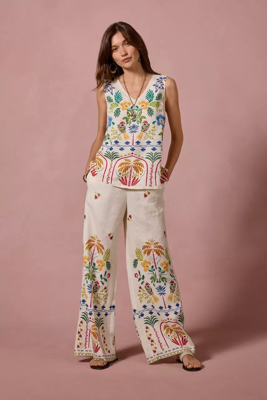 BUTTON BACK LINEN TANK