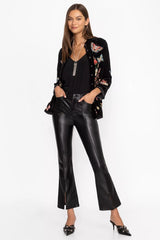 THE SLIT FLARE VEGAN LEATHER PANT