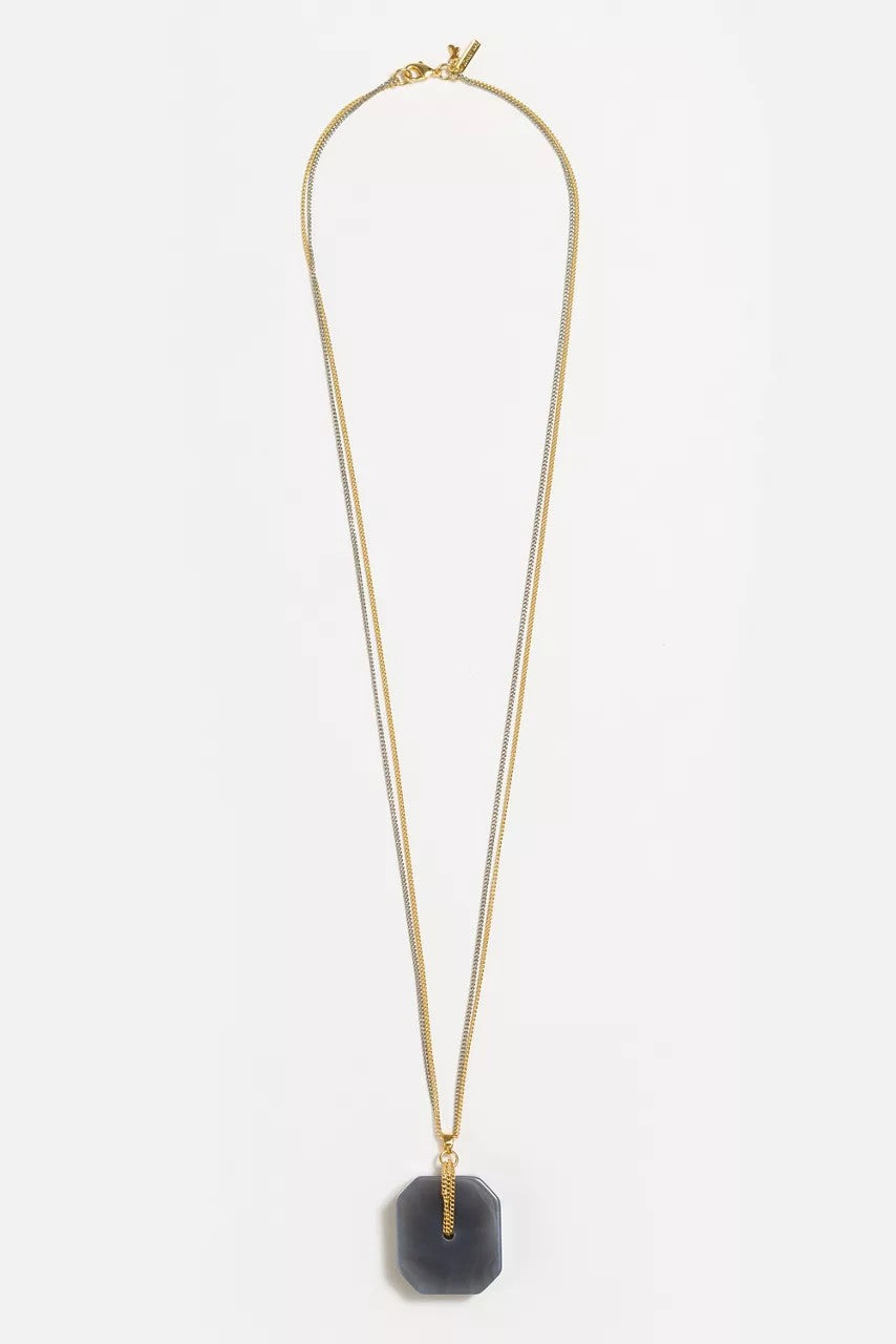 LARGE SEMIPRECIOUS PENDANT NECKLACE
