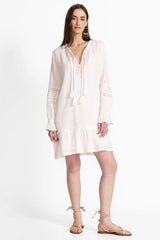 GAUZE RUFFLE TIER MINI DRESS