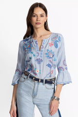 RUFFLE SLEEVE BLOUSE