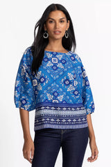 LINEN BOATNECK BLOUSE