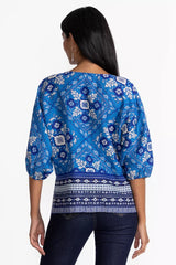 LINEN BOATNECK BLOUSE