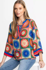 FRONT TIE VILLA BLOUSE