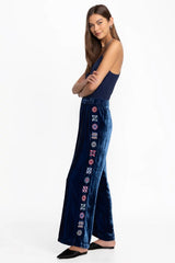 VELVET WIDE LEG PANT