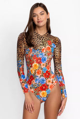 CHEETAH CROSS OVER NECK SURF ONE PIECE