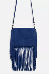 OCEANO ITALIAN SUEDE FOLDOVER FRINGE CROSSBODY