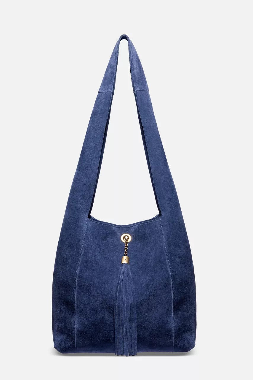 TASSEL CHAIN ITALIAN SUEDE HOBO BAG