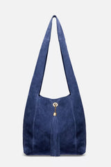 TASSEL CHAIN ITALIAN SUEDE HOBO BAG