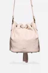 ITALIAN LEATHER FRINGE BUCKET BAG