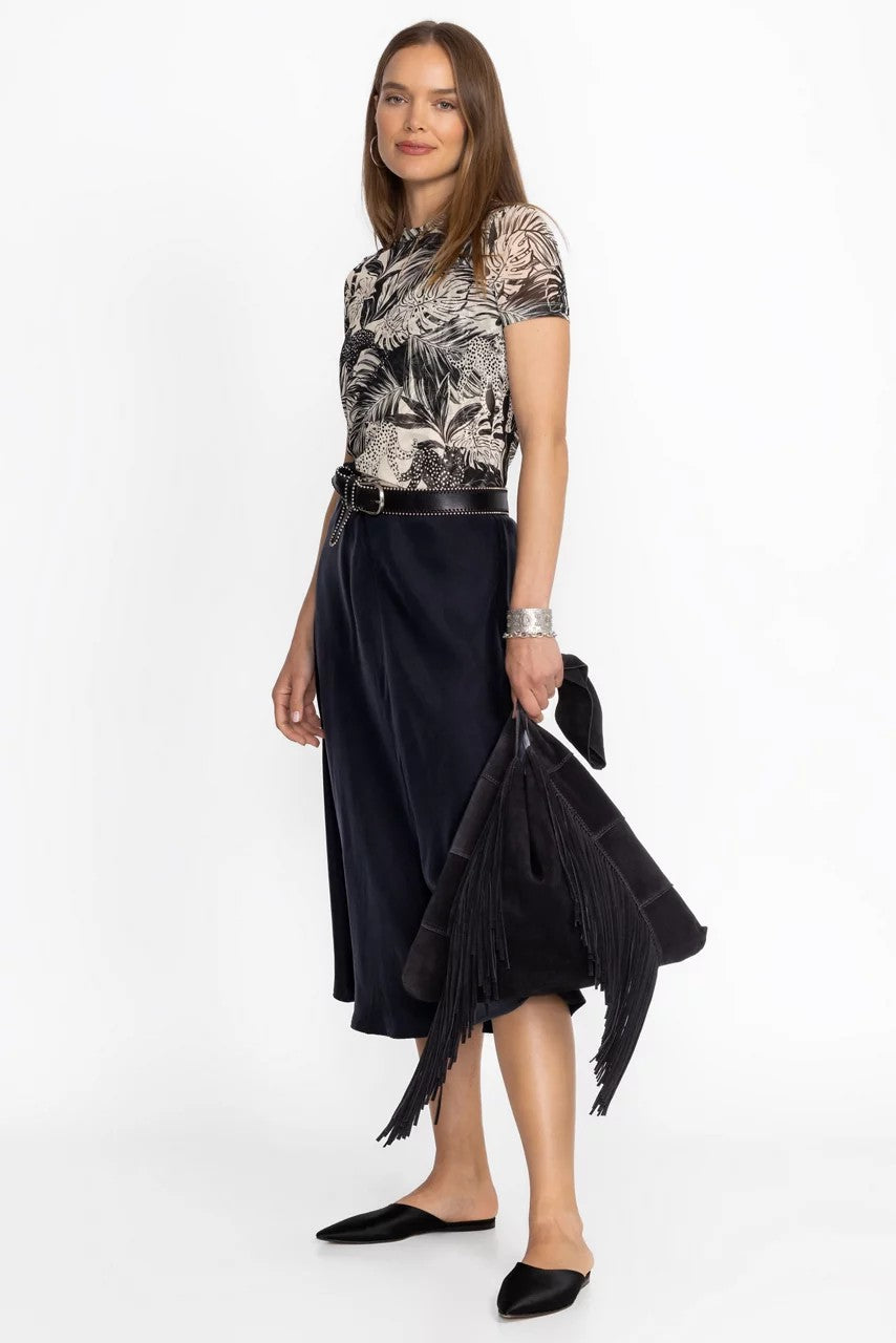 NERO ITALIAN SUEDE FRINGE HOBO
