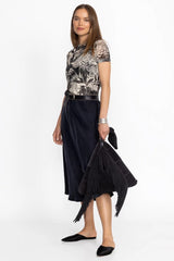 NERO ITALIAN SUEDE FRINGE HOBO