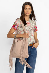 ITALIAN SUEDE FRINGE HOBO