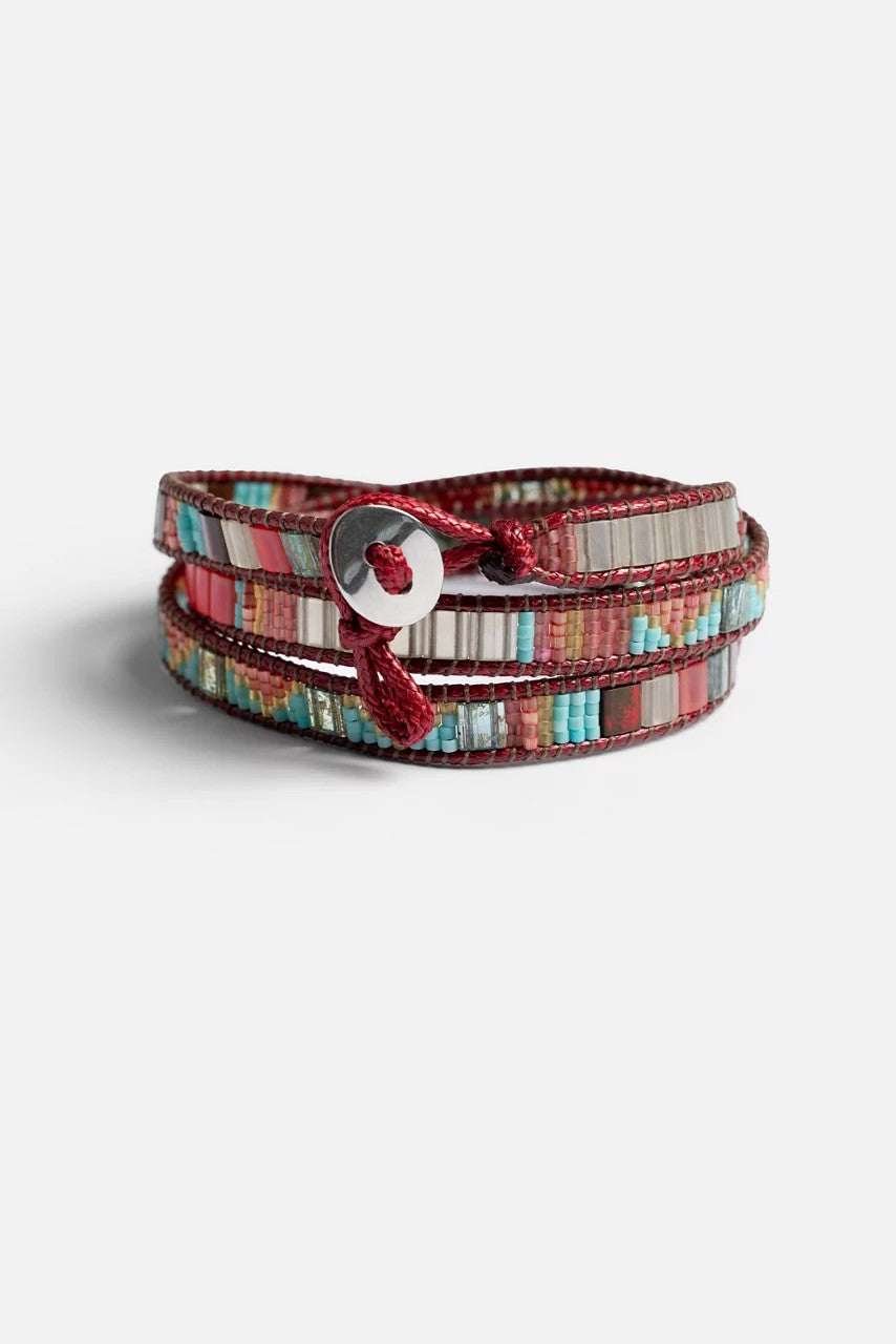 SANTA FE BURGUNDY WRAP BRACELET