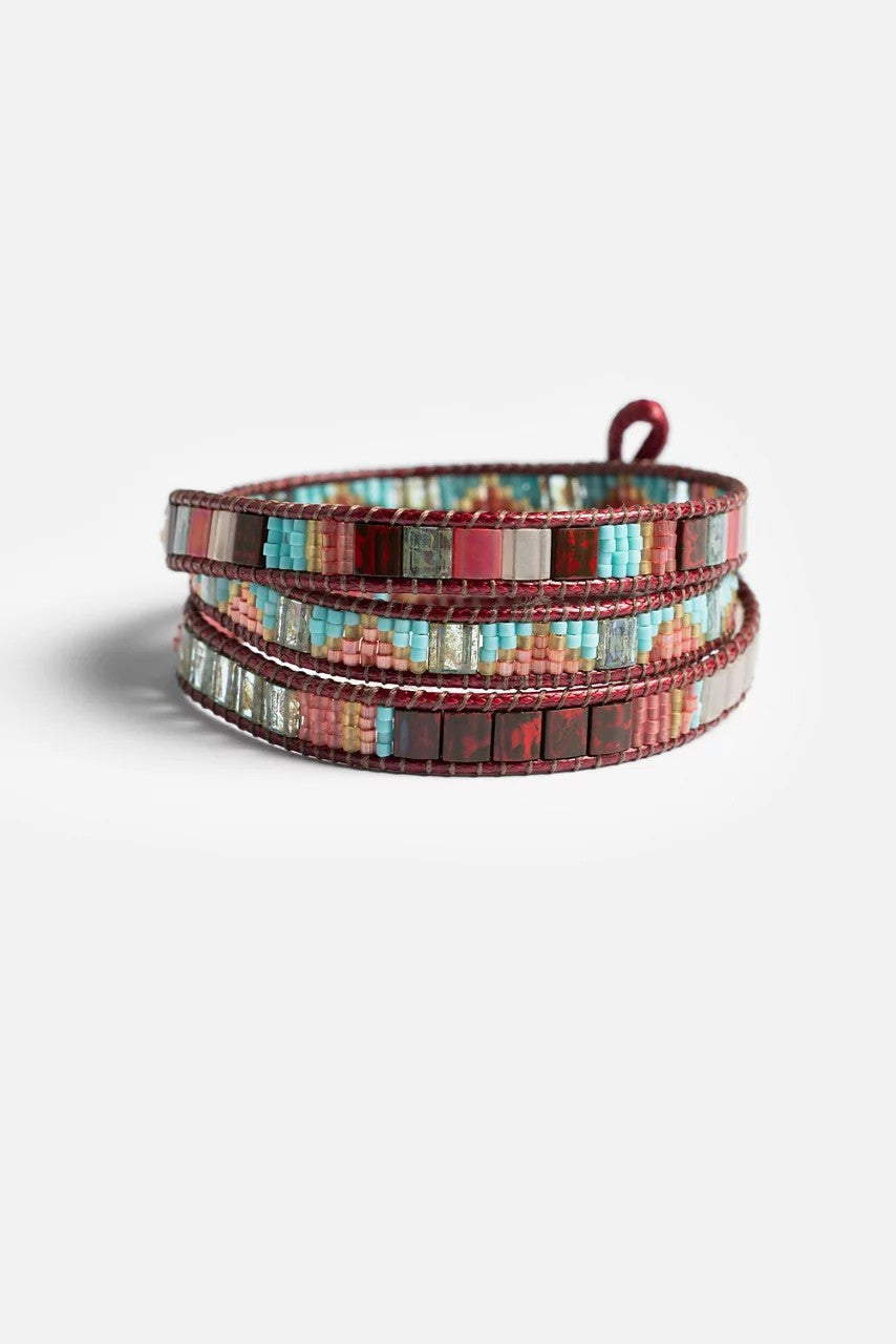 SANTA FE BURGUNDY WRAP BRACELET