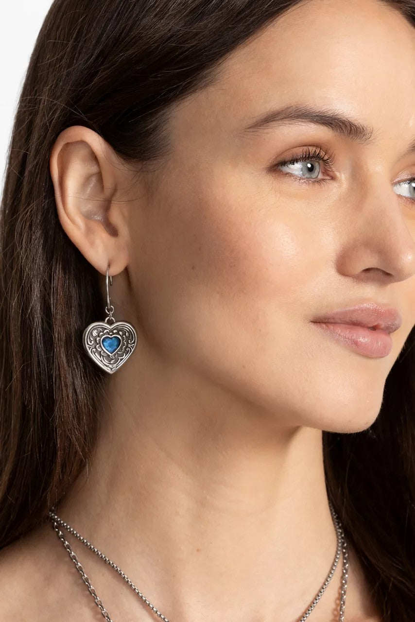 ANTIQUE HEART PENDANT EARRINGS