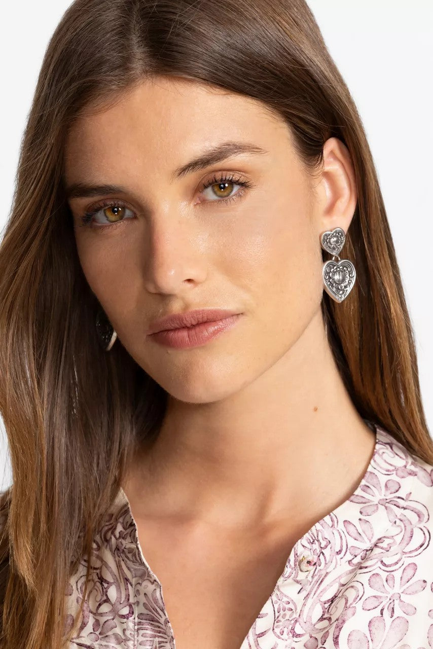ANTIQUE HEART DROP EARRINGS