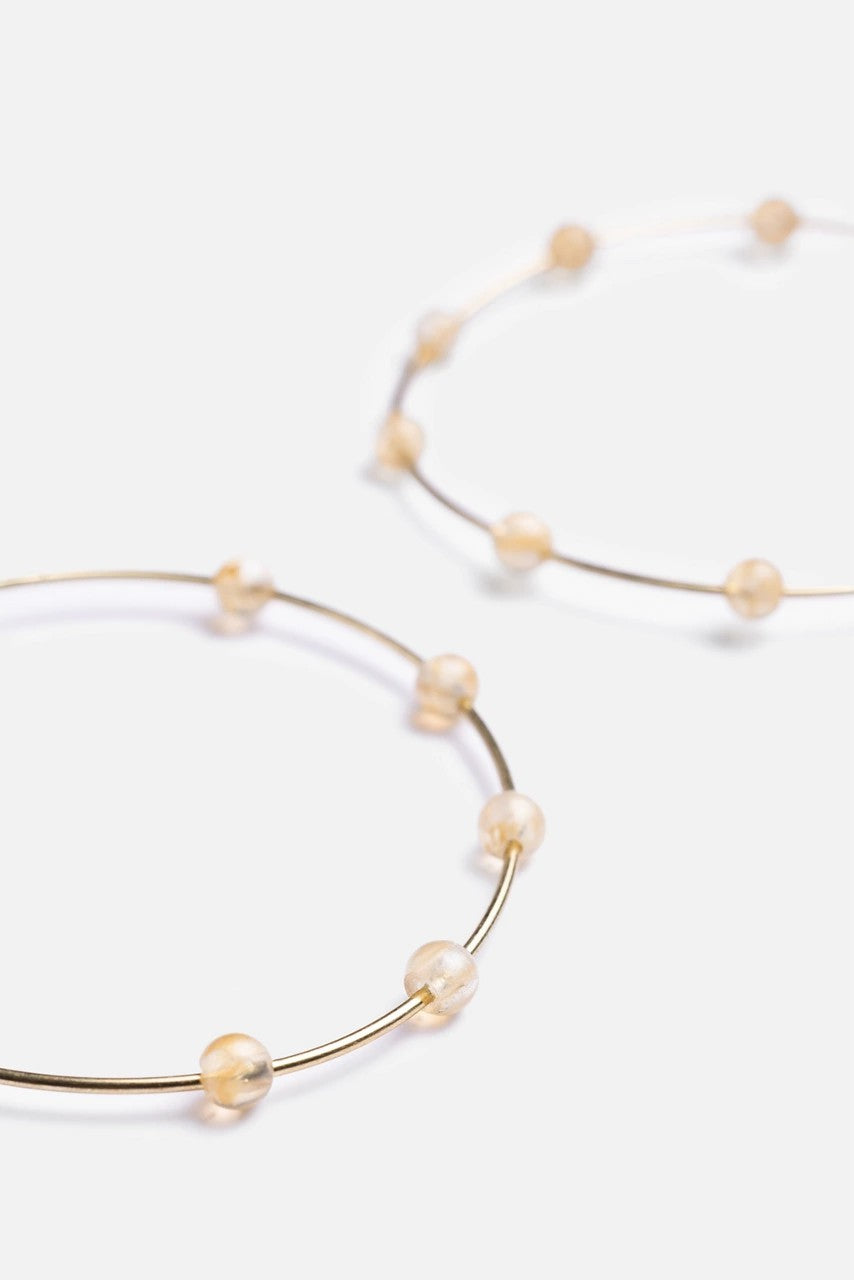 SEMI PRECIOUS HOOP EARRINGS