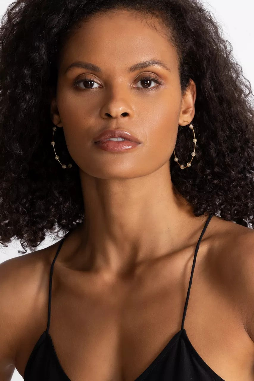 SEMI PRECIOUS HOOP EARRINGS