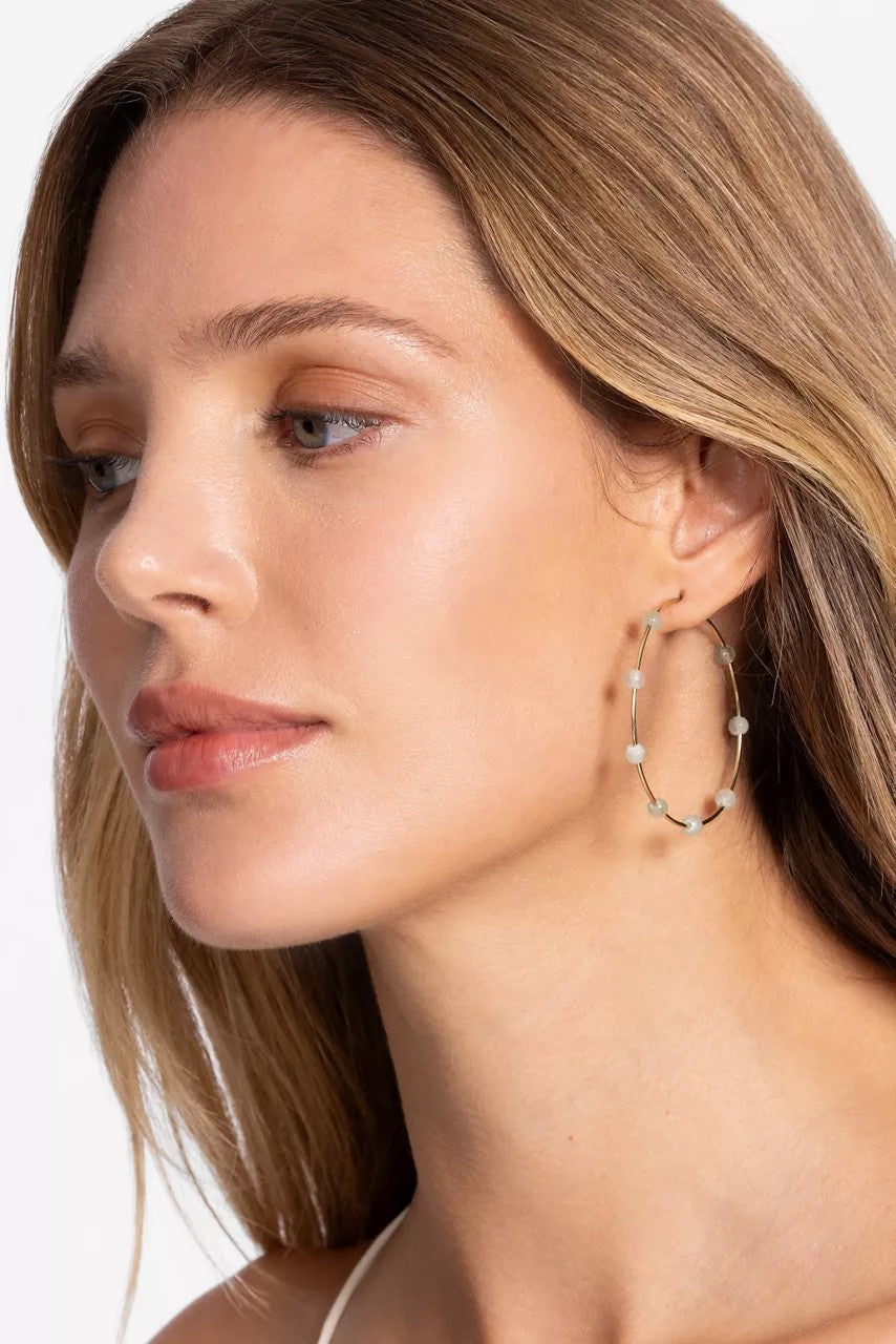 SEMI PRECIOUS HOOP EARRINGS