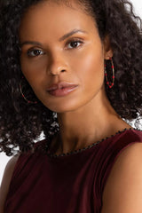 SEMI PRECIOUS HOOP EARRINGS