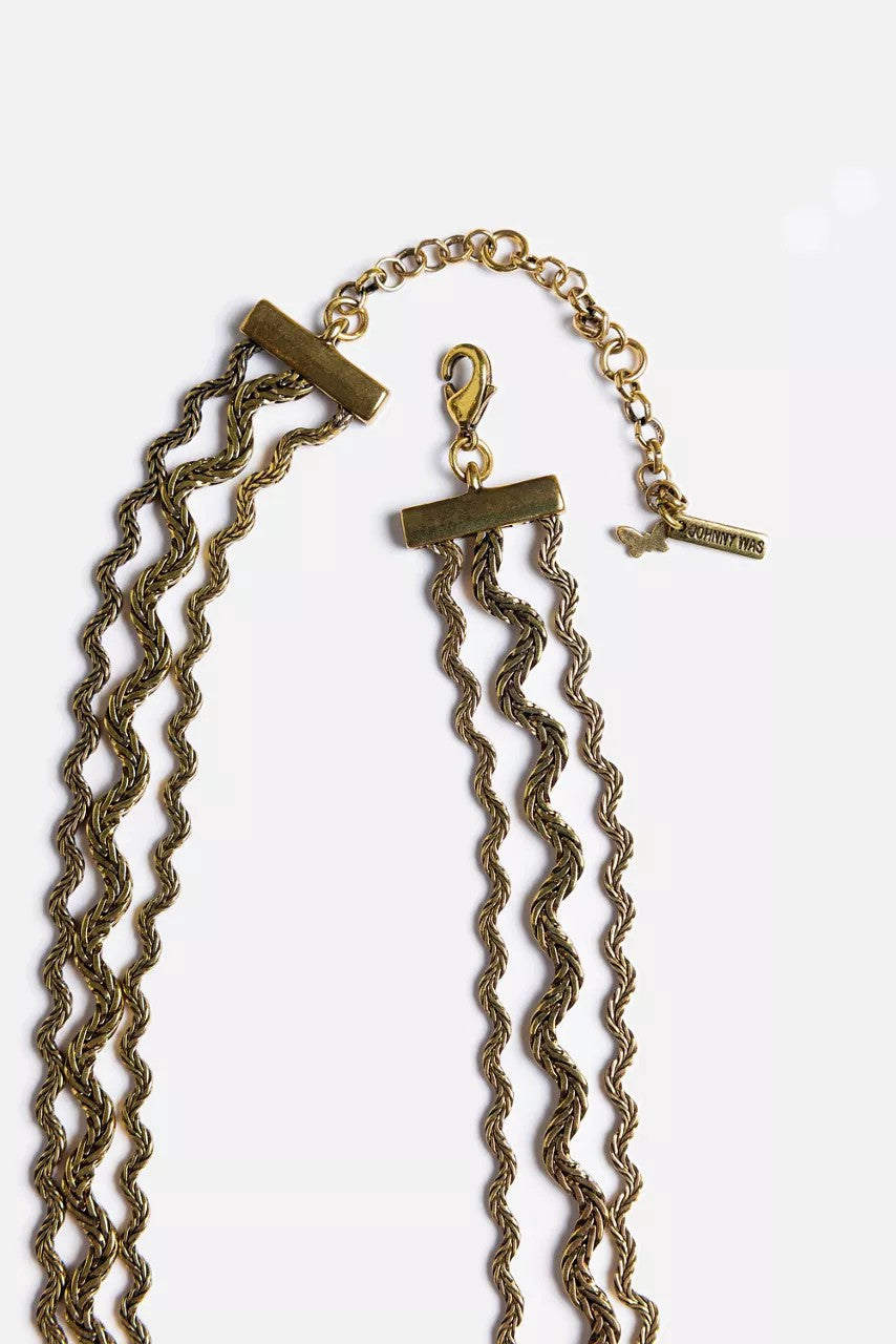 RIC RAC TRIPLE STRAND NECKLACE