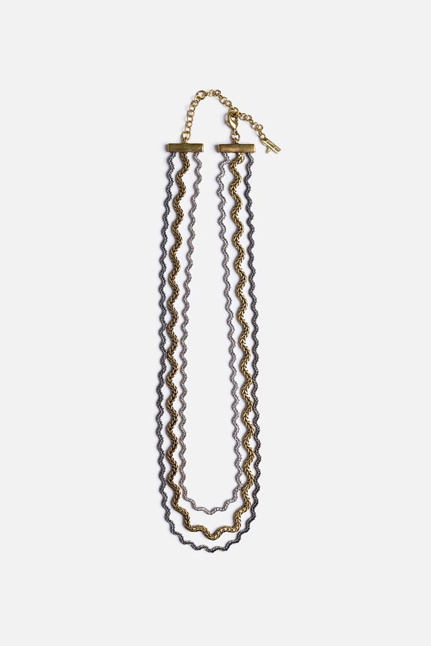 RIC RAC TRIPLE STRAND NECKLACE