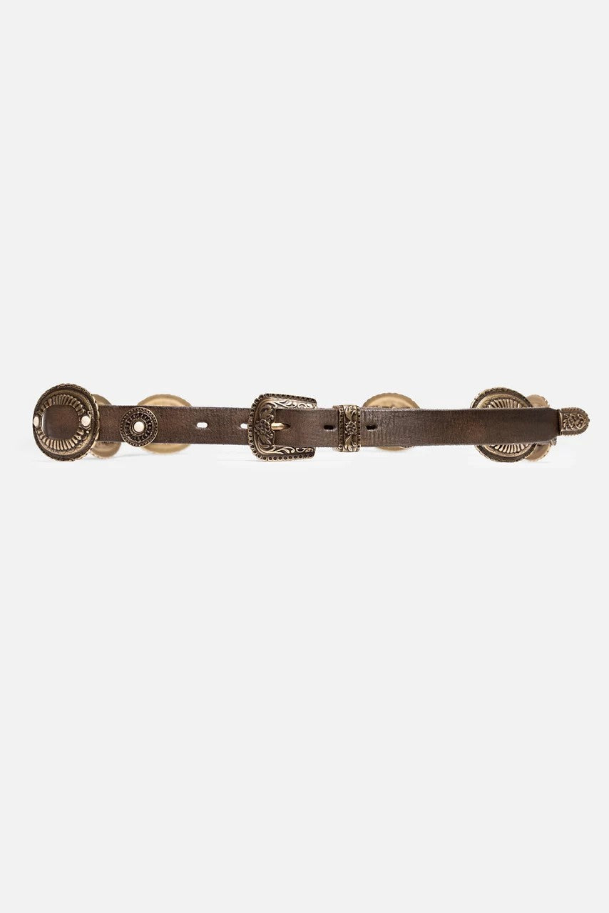 BOHEMIAN ITALIAN LEATHER CONCH BELT