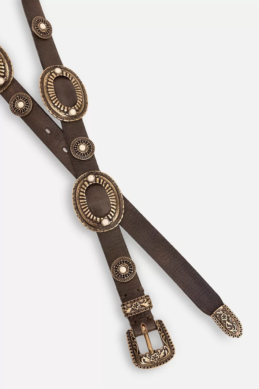 BOHEMIAN ITALIAN LEATHER CONCH BELT