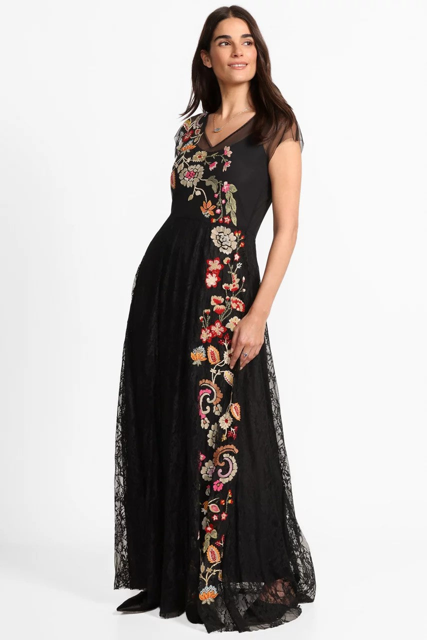 MERTINA EMBROIDERED MESH DRESS