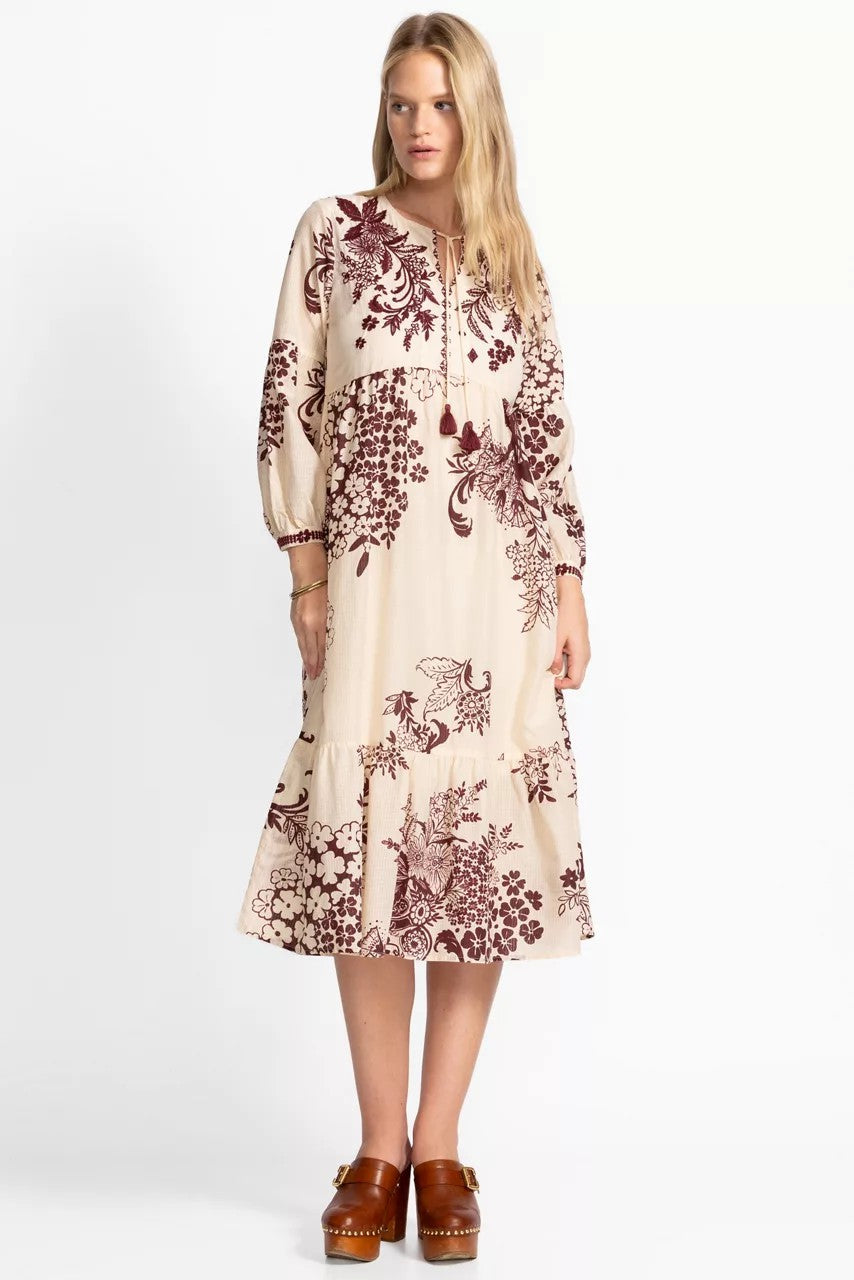 TIERED BISHOP SLEEVE DRESS