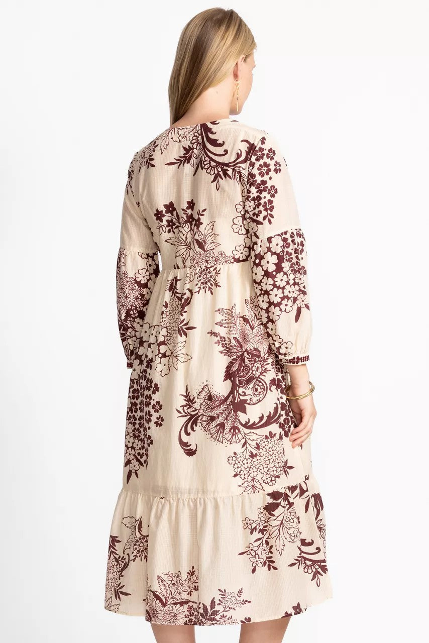 TIERED BISHOP SLEEVE DRESS