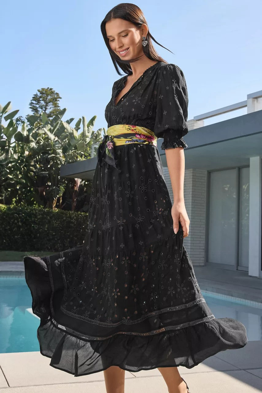 DAPHNE EMBROIDERED MAXI DRESS