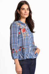 PEPLUM RUFFLE HEM SHIRT