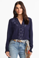 MIXED MEDIA HI LO SHIRT