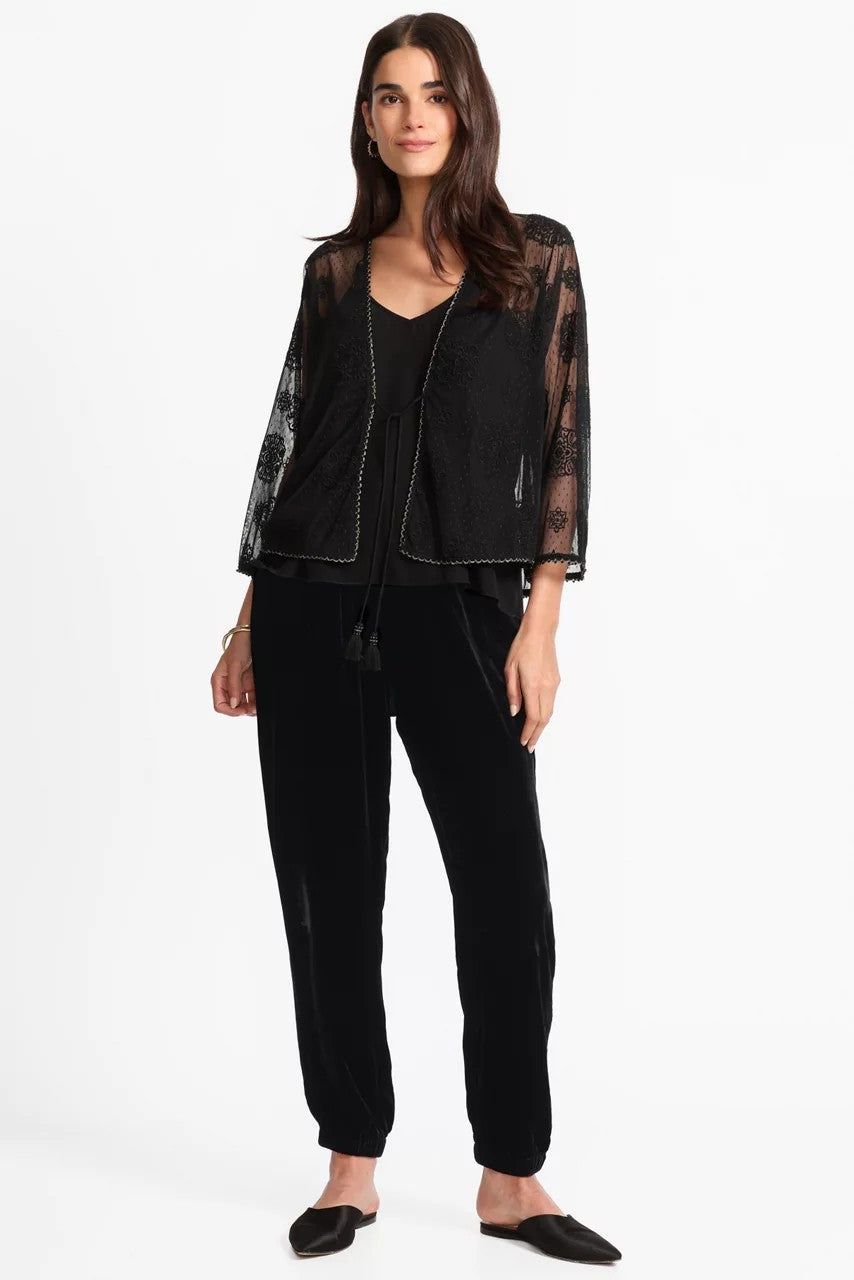 MERTINA EMBROIDERED MESH BOLERO