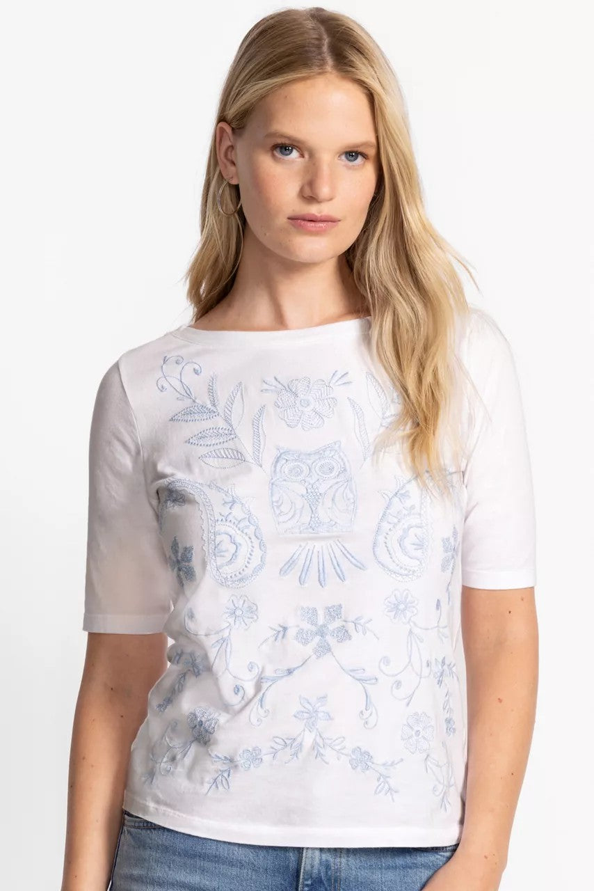 ELBOW SLEEVE BOAT NECK TEE