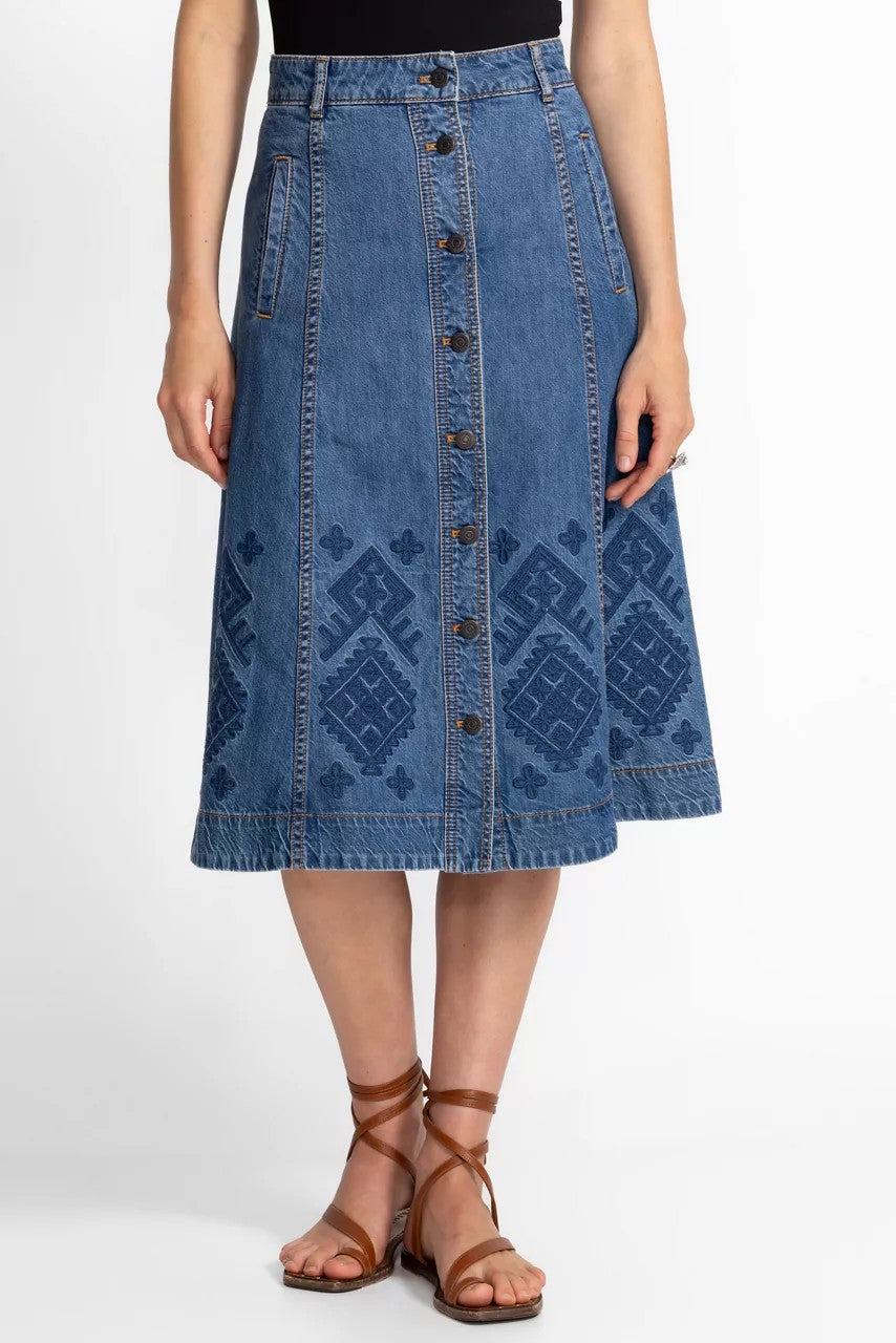 THE PANEL DENIM SKIRT