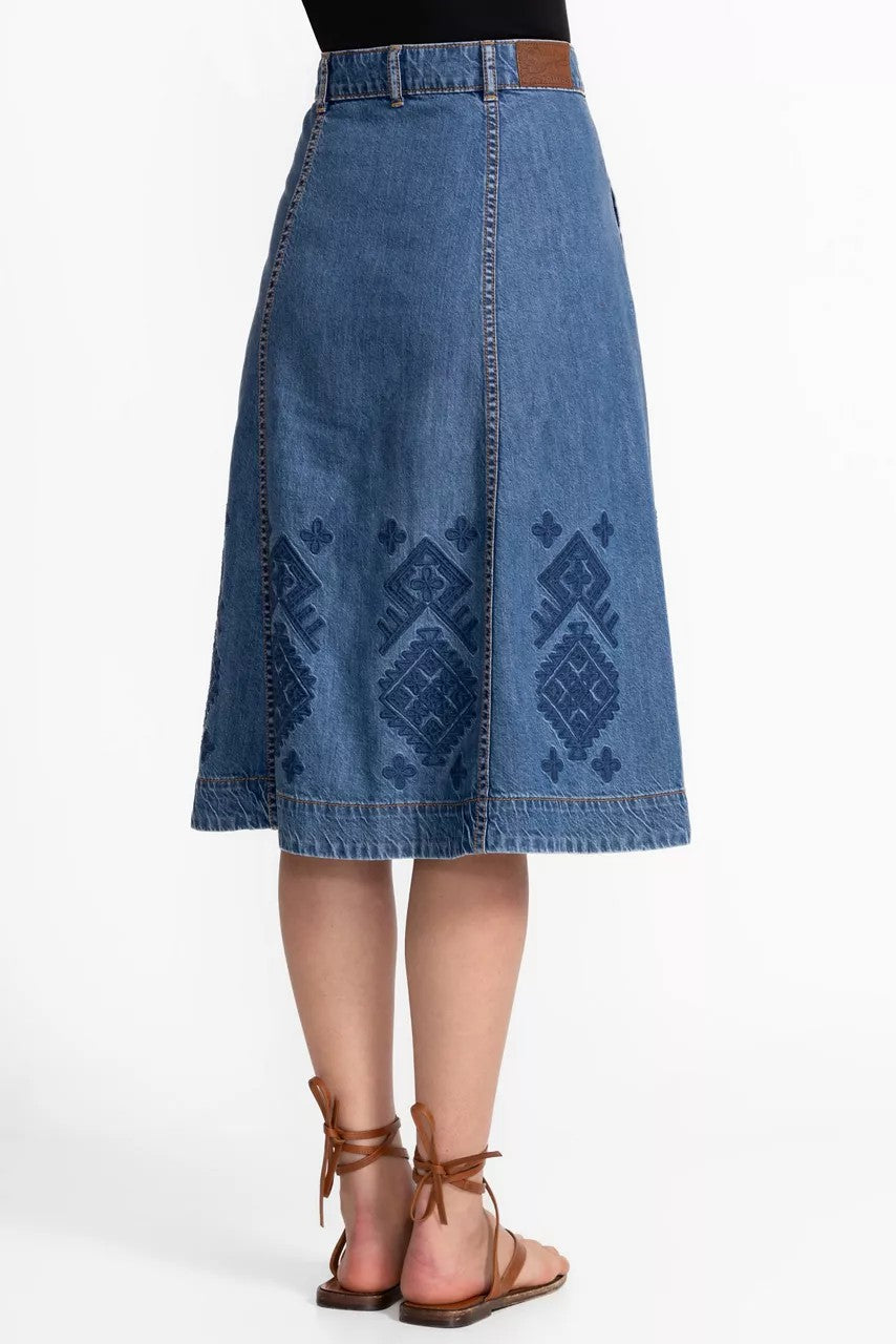 THE PANEL DENIM SKIRT