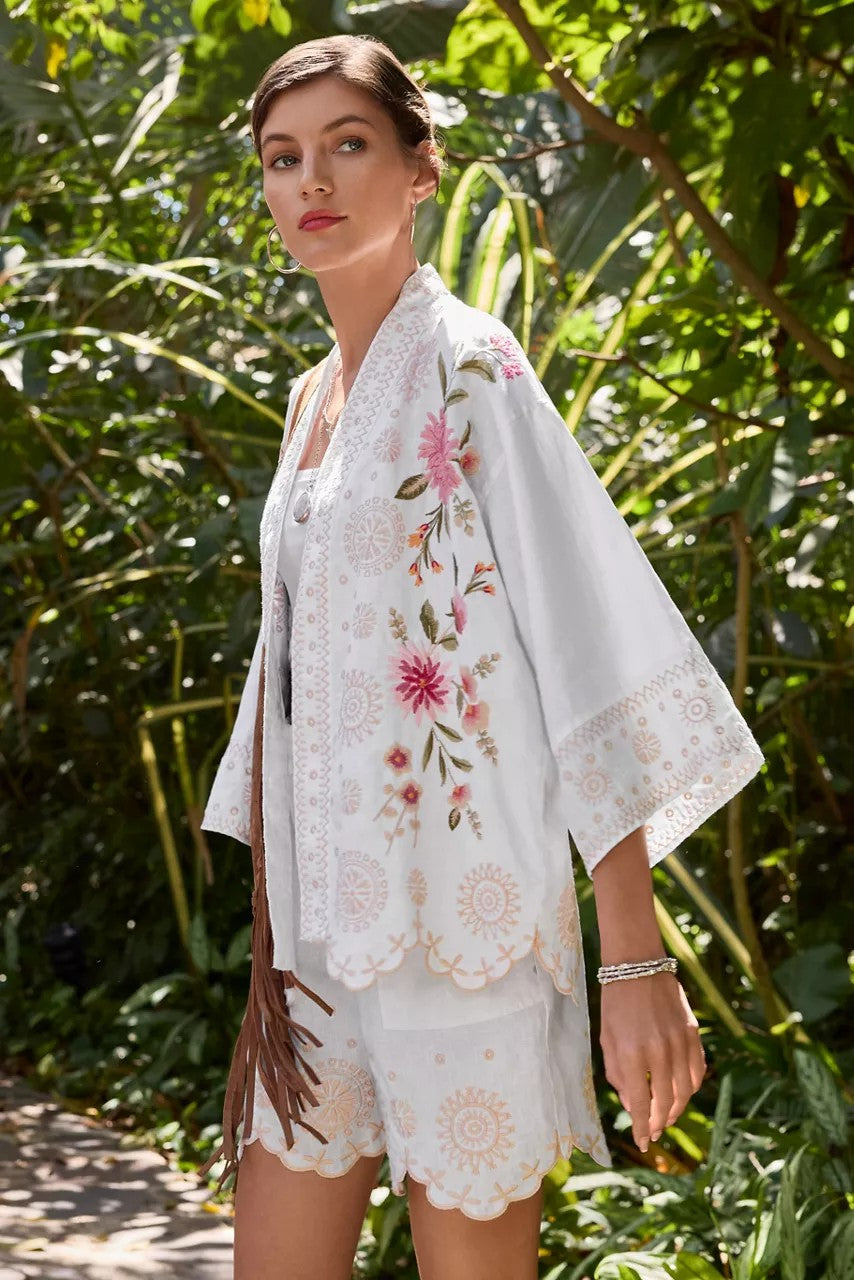 LINEN CROPPED KIMONO